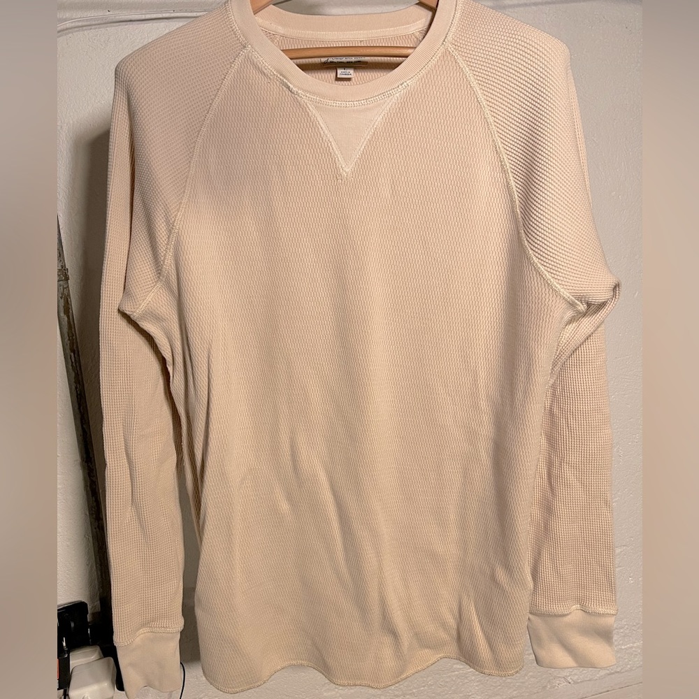J. Crew cream cotton waffle L/S sweatshirt